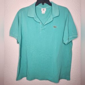 Lacoste Women's Polo Shirt Aqua With Signature Crocodile Size Small